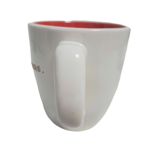 Rae Dunn Merry Christmas Typewriter Print Coffee Cup Tea Mug White & Red Rare - Picture 4 of 5